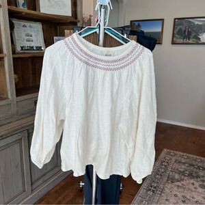 Madewell long sleeve textured top size M